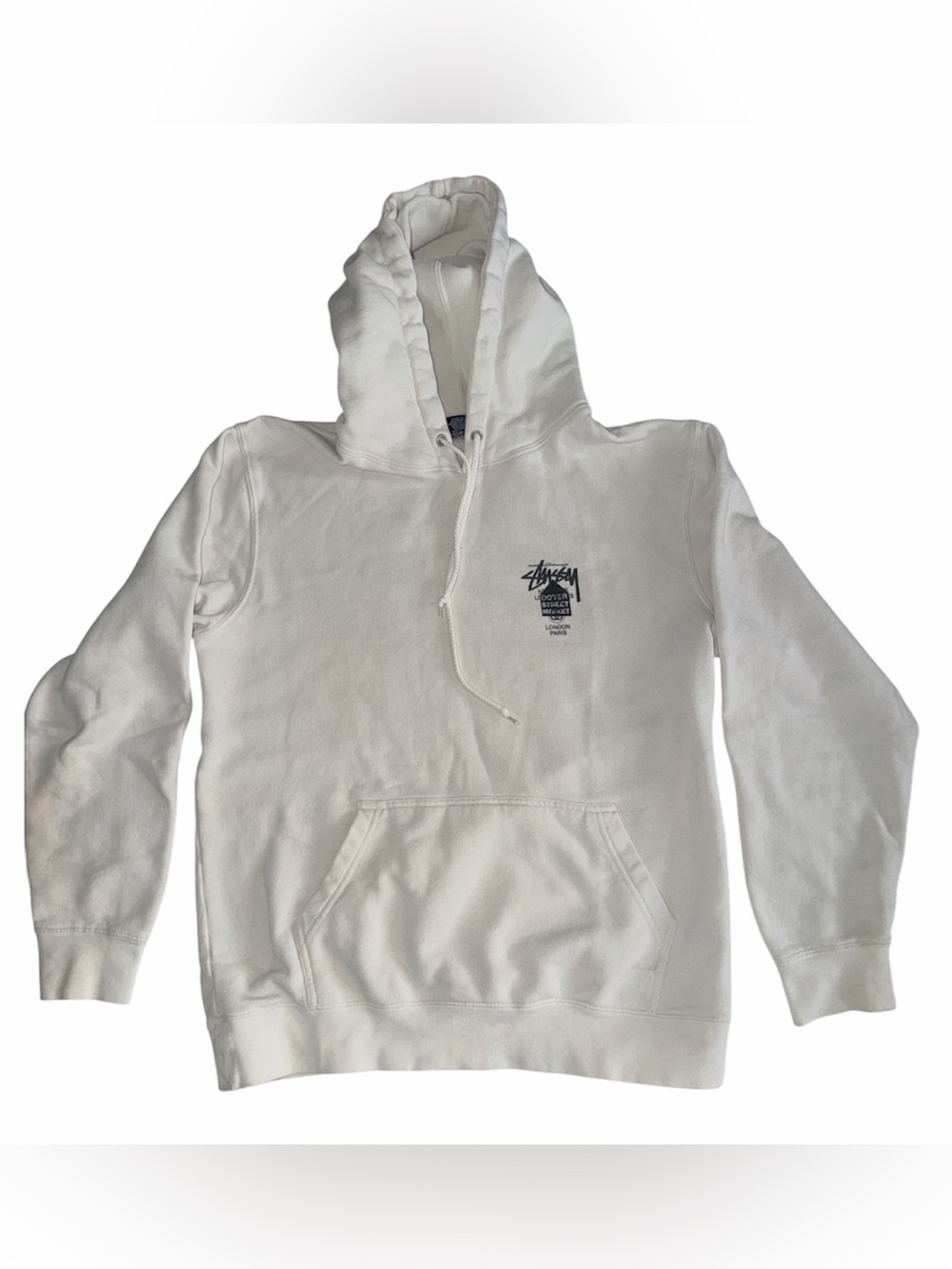 Stussy x DSM World Tour Hoodie White M Rare Dover Street Market Exclusive